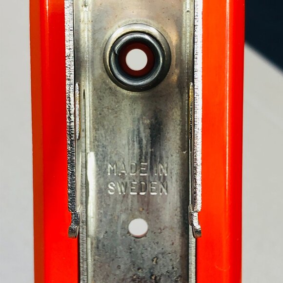 Vintage MCM ISABERGS VERKSTADS Sweden Tomato Orange Red Apsco 17 Stapler - Picture 6 of 11